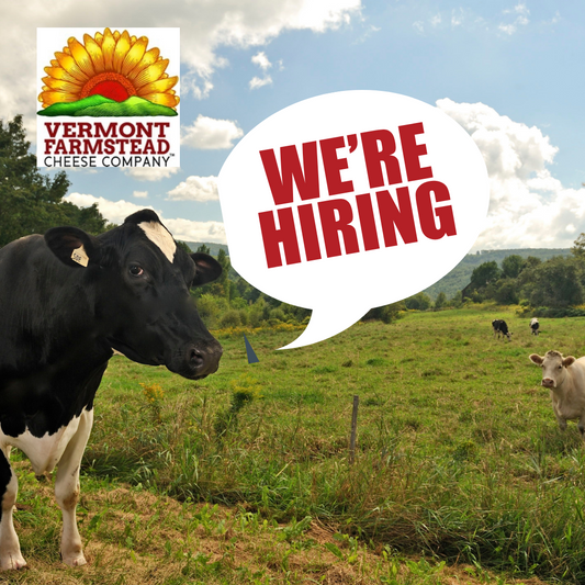 We're Hiring! Vermont Farmstead Cheese Company is Seeking a Sales Manager, Creamery Assistant, Cut and Wrap Associate